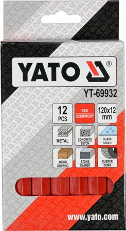 YATO TECHNICKÁ CHALK NA ZNAČENIE ČERVENÁ 12 KS