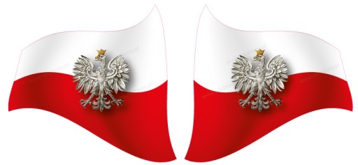 NÁLEPKA POĽSKEJ VLAJKY s orlom 4 ks.
