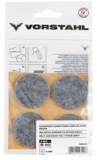 Samolepiace plstené podložky šedé FI40mm, balenie 4 ks - VORSTAHL