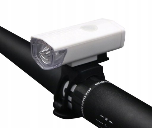 BICYKEL PREDNÉ SVETLO LED USB BATÉRIA S RUKOVOU PREDNÁ BIELA ZD41E