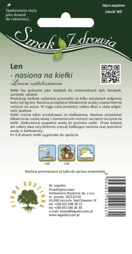 Semená na naklíčenie ľanu 10g - Semená - W. Legutko