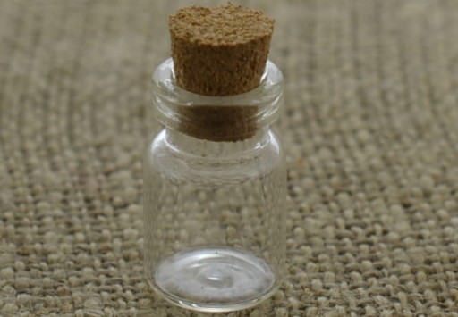 Sklenená liekovka fľaša 20*12mm so zátkou, 2 ks