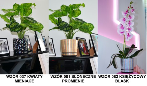 Kvetináč 12 metalický DEKORADOVANÝ HOLO strieborný glitrový