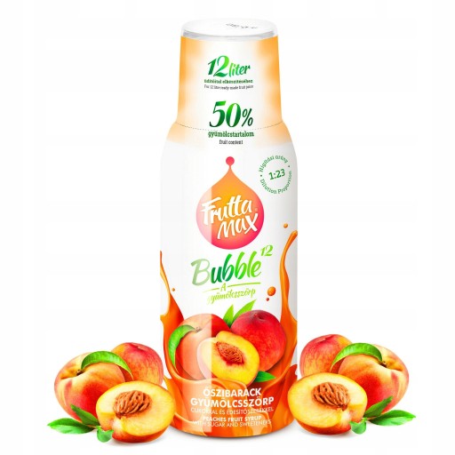 FruttaMax Broskyňový sirup 500 ml na 12 litrov