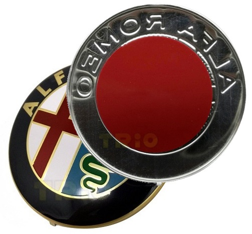Logo znaku ZLATÝ odznak Alfa Romeo vpredu a vzadu