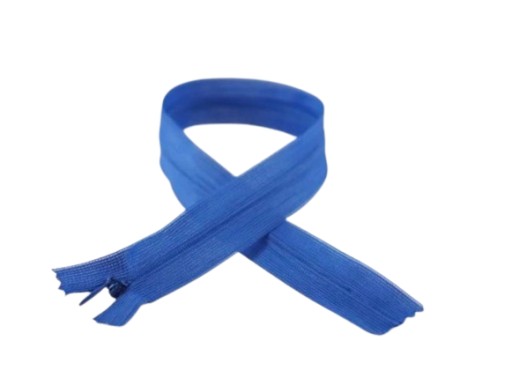 Zips, SAMOSTATNÝ Zips, KRYTÁ ČIPKA, 20cm, MODRÁ