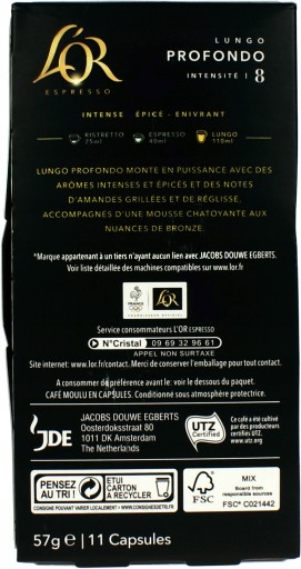 Kapsuly Nespresso L'OR Lungo Profondo - 10 ks.