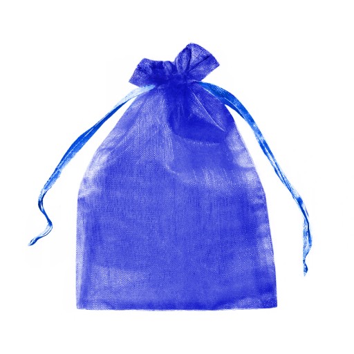 MODRÉ ORGANZOVÉ VRECKO 10x15 NA SVADOBNÉ VEĽKÉ DARČEKY 10 ks