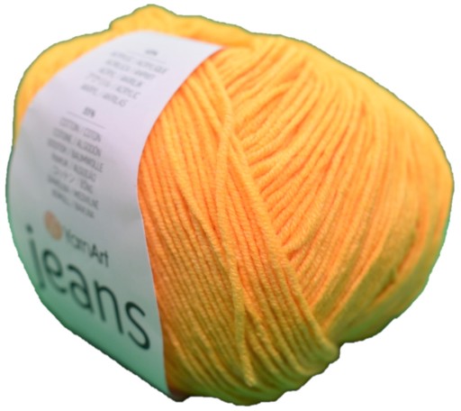 Priadza YarnArt JEANS Farba 35 Žltá 50 gramov