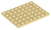 LEGO Element PLATE 6 x 8 Tan / Pen 3036 NOVINKA