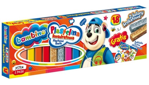 BAMBINO hranatá plastelína 18 farieb + ZADARMO