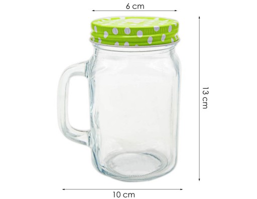 500ml hrnček s vrchnákom a slamkou, uzavretá dóza s uškom, sklo