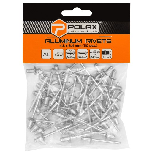 POLAX HLINÍKOVÉ SLEPÉ NITY 4,8x6,4MM 50KS/BAL.