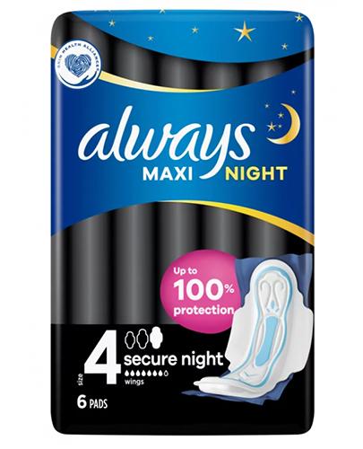 Always Maxi Secure Night 4 Hygienické vložky s krídelkami, 6 kusov