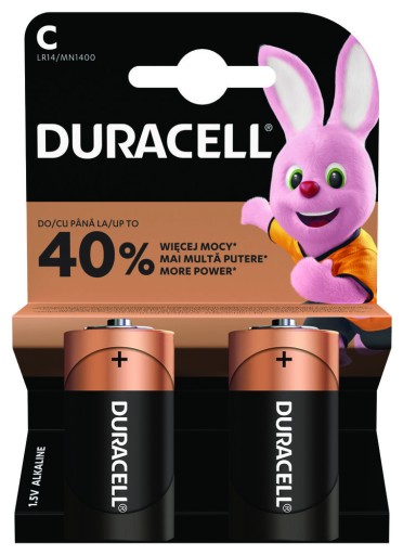 2 ZÁKLADNÉ ALKALICKÉ BATÉRIE LR14 C DURACELL