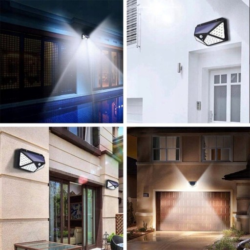 SOLAR LAMPA 100 LED SO SNÍMAČOM POHYBU SÚMRAK, NÁSTENNÁ FASÁDA