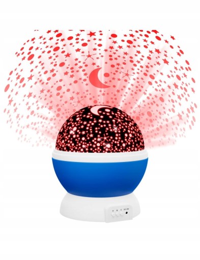 ROTAČNÁ NOČNÁ LAMPA STARS PROJEKTOROVÁ LAMPA 2v1 MODRÁ