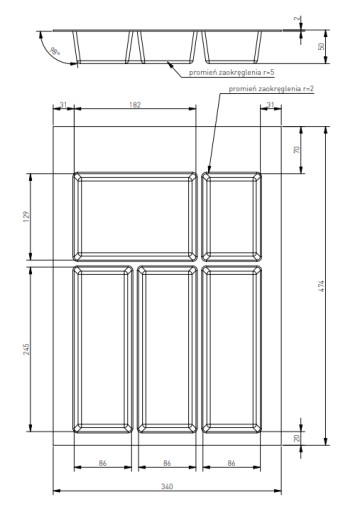 Zásuvková vložka organizéra Axispace GTV, biela, do skrinky 400 mm