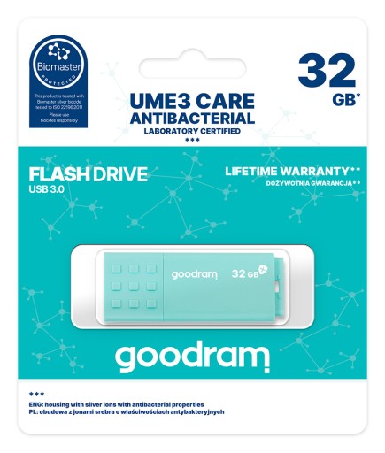 Antibakteriálna pamäťová jednotka GOODRAM USB 3.0 CARE 32 GB