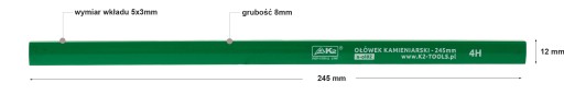 Stavebná ceruzka na murivo popisovač tvrdosti 4H veľký K2 245 mm