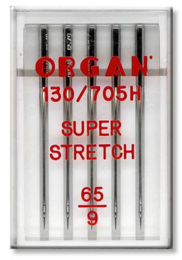 Poloploché strojové ihly Organ Super Stretch 65