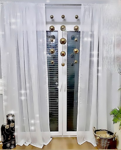 ZÁCLONA BATTISTE MRAZUJÚCA VÁHA NA METER, LESKLÝ VOÁL, VÝŠKA 280 CM