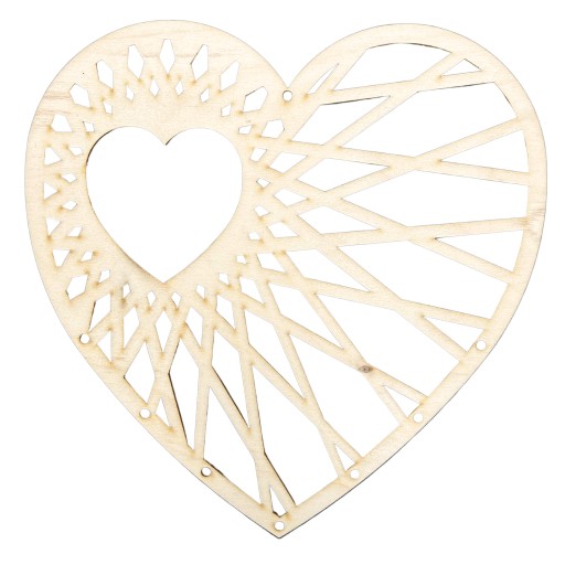 DREVENÝ PRSTEN NA SRDCE MACRAME lapač snov - 24cm