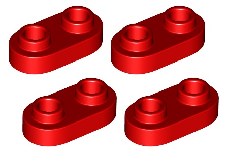LEGO zaoblený tanier 1x2 štúdia červená 4ks 35480