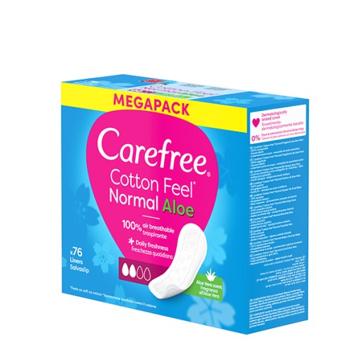 CAREFREE Cotton Feel Normal Aloe hygienické vložky 76 kusov