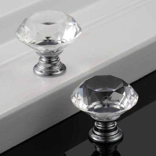 Nábytkový gombík CRYSTAL, briliant, 30 mm