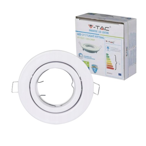 V-TAC GU10 Očko okrúhle pohyblivé biele VT-7227RD-WH