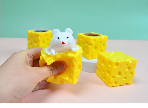 Gniotek myš v syre senzorická antistresová Squishy pop-up CHEESE