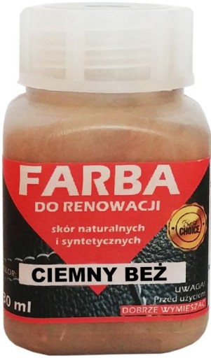 RENOVÁCIA KOŽENÉHO ČALÚNENIA FARBA TMAVÁ BÉŽOVÁ 30ml