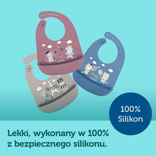 Canpol silikónový BIB s BONJOUR POCKET 4m+