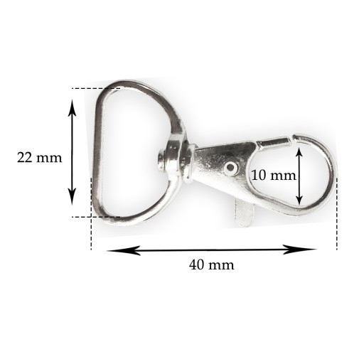 KĽÚČENKA NA RYBIE KRABINKY 22mm STRIEBORNÝ NIKEL