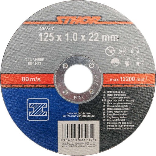 ŠTÍNOVÉ KOVOVÉ REZNÉ KOTÚČE 125x1x22mm 10 KS