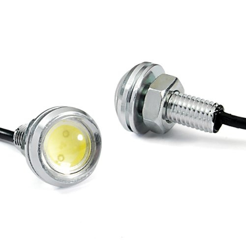LED držiak 12V 1W 22mm biely so šošovkou
