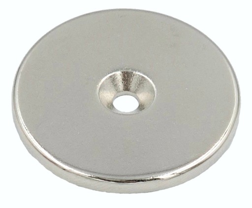 SILNÝ NEODYMOVÝ MAGNET 30x3 mm S OTVOROM 7/3,5 mm NA SKRUTKU