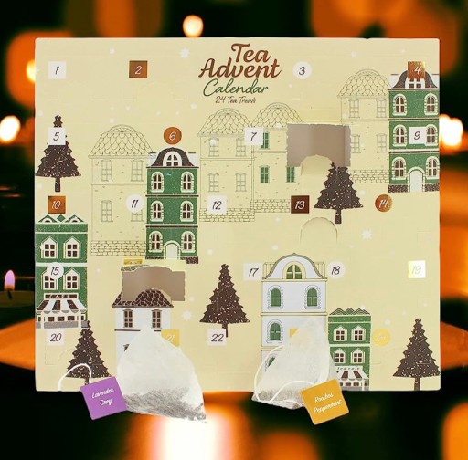Stojatý adventný kalendár - obdĺžnikový čaj