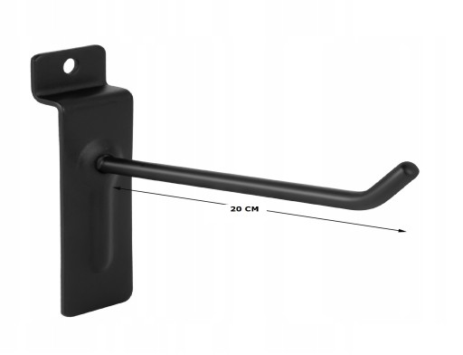 POLMART 20 CM HÁČKOVÝ PRÍVESEK MAT ČIERNY PANEL LIŠTA NÁSTENNÁ DOSKA