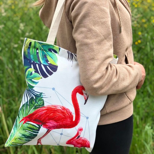 Látková NÁKUPNÁ TAŠKA Zipsovacia nákupná taška na notebook