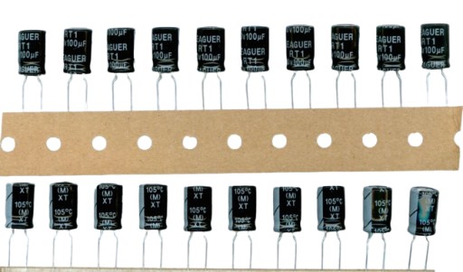 100uF 50V 100 µF 50 V LEAGUER (20 KS) ELEKTROLYTICKÝ KONDENZÁTOR