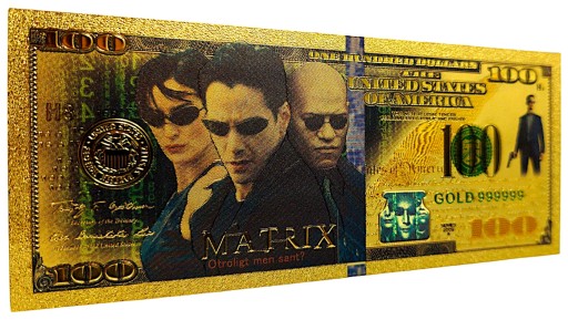 MATRIX Jedinečný zberateľský DARČEK s pozlátenými bankovkami
