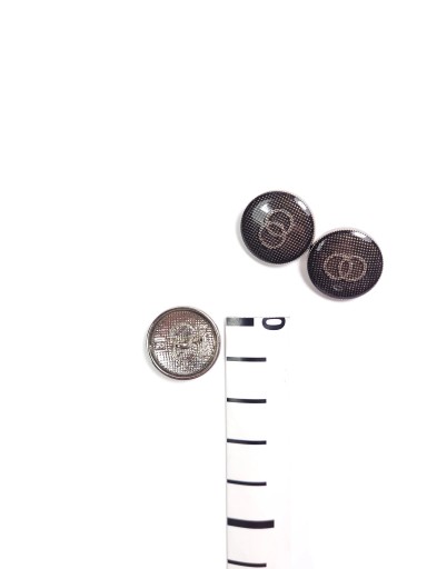 Gombík na nohe, strieborný vzor, 17 mm, 1 kus