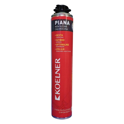 Koelner montážna pena 750 ml PIŠTOĽ CELOSEZÓNNY ÚČINNÝ NÍZKY TLAK