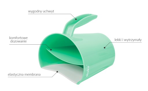Pohár na oplachovanie hlavy Akuku, Grey-Mint