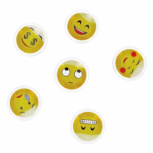 VYŠKOLOVANÉ MAGNETY FAREBNÉ EMOTIKONY MAGNET 6 ks DO CHLADNIČKY NA TABUĽKU S ÚSMEVOM