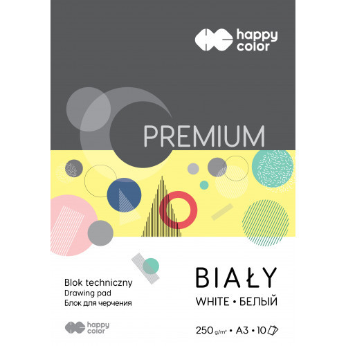 Technický blok - Happy Color - biely, 10 A3