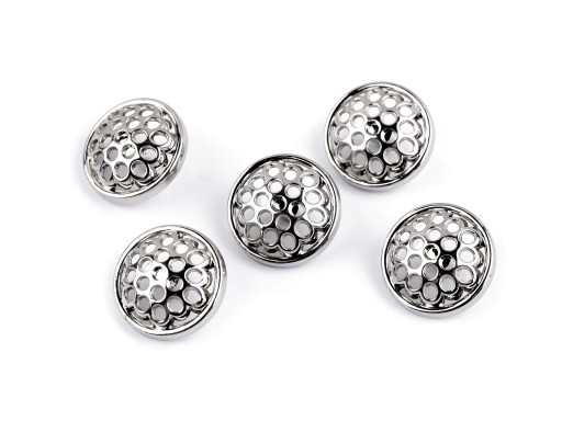 KOVOVÝ GOMBÍK 18mm STRIEBORNÝ
