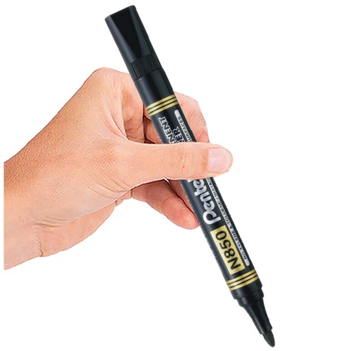 PERMANENTNÝ ČIERNY POPISOVAČ Pentel RÔZNE POVRCHY KOV SKLO PLAST DREVO